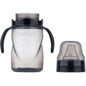 Resim Mamajoo Kulplu Akıtmaz Eğitici Bardak Black 270 ML & Anti-Kolik B Siyah 