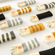 Resim Çok stilli 1/4 adet sevimli kedi masa ve sandalye bacak kılıfları, örme polar kapı kolu koruyucu kapak, kaymaz, aşınmaya dayanıklı, sessiz kedi kalınlaştırılmış sandalye bacaklarıBacak Ped 