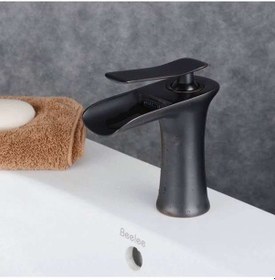Resim Fkn Şelale Lavabo Bataryası Antik Siyah 