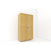 Resim Modüler Dünyası 4 Kapaklı Kitaplık Dosya Dolabı Teak - 80X38X153 Teak 