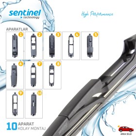 Resim Sentinel Universal Aparatlı Muz ARKA Silecek Süpürgesi - 350 mm / 1 Adet 