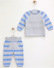 Resim Leoking Erkek Bebek Pijama Üst Tişört Alt Eşofman Gri/açıkmavi 8316 PUE-8316/Gri/AçıkMavi 