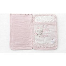 Resim Ayıcıklı Dantelli Yenidoğan Bebek Kundak ve Alt Açma Seti Pembe 