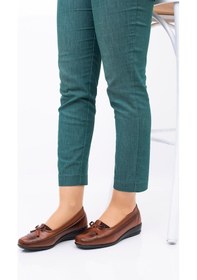 Resim Frida Kadın Tam Ortopedik Topuk Jelli Taba Günlük Kurdele Detaylı Anne Ayakkabısı 41-42-43 Numara Taba 