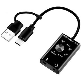 Resim 5259 7.1 3.5mm Kulaklık Mikrofon Type C Usb Ses Kartı Multii Fonk 