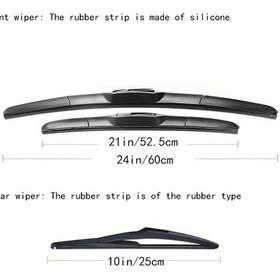 Resim Topnotch Front Rear Wiper Blades Set Citroen C4 Aircross 2012 2017 3pcs 24 21 10 