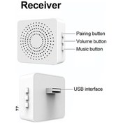 Resim Besthome1 Su Korumalı Kablosuz Kapı Zili - 38 Melodi, 150m Menzil, Usb Şarjlı, Gri Renk, Standart Boyut, Herkes İçin 