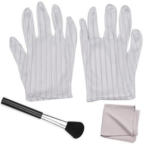 Resim Yaozixa Kamera Lens Temizlik Seti: Antistatik Eldiven + Yumuşak Fırça + Mikrofiber Mendil, Fotoğraf Makinesi Optik Temizliği İçin 