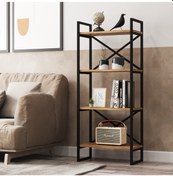 Resim Robinhome Robin Home Atlantis Metal Kitaplık 4 Raflı 138Cm As1-A 