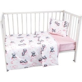 Resim Aras Bebe Pamuk Nevresim Takım - Pembe - Pembe / Standart 