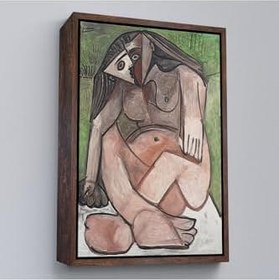 Resim Ahşap Çerçeveli Pablo Picasso Nu Accroupi Tablo Altın 55x75 cm, TTÇ.KNV7363FRM 
