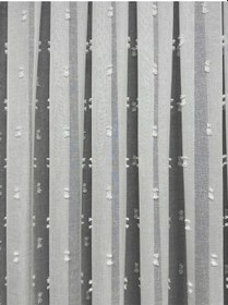 Resim Ponpon Desenli Keten Tül Perde 1/3 Sık Pile Kırık Beyaz 