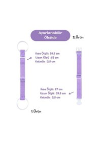 Resim Temel Valiz Üstü Çanta Sabitleme Kemeri Ve Çanta Asma Askısı Seti Lila Renk 