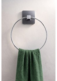Resim Yapışkanlı Krom Halka Havluluk Duvar Tipi Delme Gerektirmez Banyo Havlu Askılığı S-102 Ktk Krom 