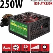 Resim Powerboost BST-ATX250R 250W Atx Psu 12 cm Kırmızı Fan Retaıl Box (Kutulu) 