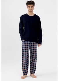 Resim Koza İç Giyim Erkek Pamuklu Uzun Kollu Ekose Desenli Pijama Takımı Ko60110 Turuncu 