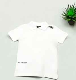 Resim Carinos Erkek Çocuk Basic Yaka Detaylı T-shirt-14557 Beyaz 