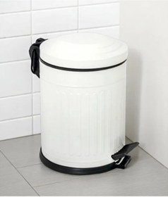 Resim Begin Power Vintage 5 Lt Yavaş Kapanır Kapaklı Ofis Mutfak Banyo Balkon Çöp Kovası Beyaz 