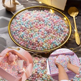 Resim 20g Paket Canlı Pastel Macaron Köpük Topları - Hediye Kutusu Dolguları & Dekoratif Projeler için İdeal El Sanatları Köpüğü, Mavi Dahil 