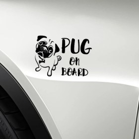 Resim TSC Pug On Board Arabada Pug Cinsi Köpek Koruması Siyah Md1 