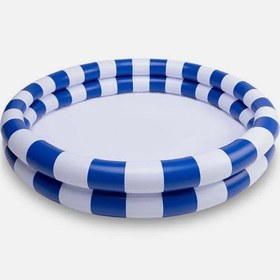 Resim Swim Essentials Blue White Stripes Çocuk Şişme Oyun ve Yüzme Havuzu 100cm 