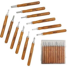 Resim Rox Wood Mini Ahşap Oyma Bıçak Seti 12 Parça Pvc Çantalı 