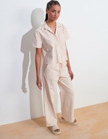 Resim Dilvin 50499 Kısa Kollu Göğüs Cepli Gömlek-ekru Ekru 