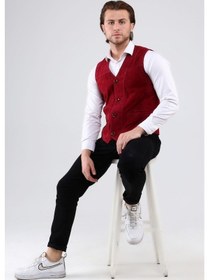 Resim Erkek Hakiki Deri Süet Yelek (545089538) 