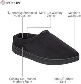 Resim isotoner Microterry Jake Clog Slipper - With Gel Infused Memory Foam Ev TerliğiErkek 