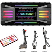 Resim Cool Moon Coolmoon Argb Fan Denetleyici Kontrolcü 4 Pin Pwm 5v 3pin Müziğe Duyarlı Kumandalı Sıcaklık Kontrolü 