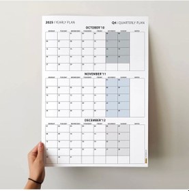 Resim Üç Aylık Planlayıcı 2026 Duvar Takvimi, Ekim - Aralık 2026, 90 Günlük Planlama, Yılın Dördüncü Çeyre 