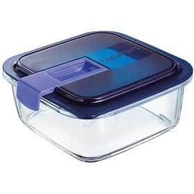Resim Luminarc Temp Easy Kare Mavi Kapak Saklama Kabı 1220 ml 