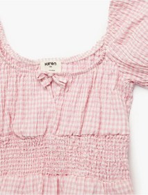 Resim Koton Fiyonklu Pötikare Desenli Pembe Kız Çocuk Bluz 6skg60103aw Pembe 