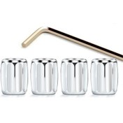 Resim 4 Adet/takım Metal Hırsızlık Önleyici Lastik Çekirdek Vanası Kişiselleştirilmiş Dönüşüm Kapağı, Renk: Gümüş 