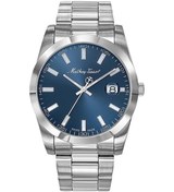 Resim Mathey-Tissot Erkek Gümüş-Lacivert Çelik Kasa Yuvarlak Kadran Metal Kordonlu Kol Saati Quartz Mekanizma Analog Ekr 