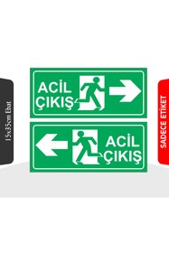 Resim hazıral Acil Çıkış Etiketi Sağ Sol Ok 