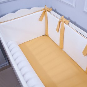 Resim Ekru - Hardal Bumper | Beşik Yan Koruma - Düz Bumper / 75x115 