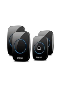 Resim Cacazi 300 Metre 2 Buton 2 Alıcı Kablosuz Kapı Zili Siyah 