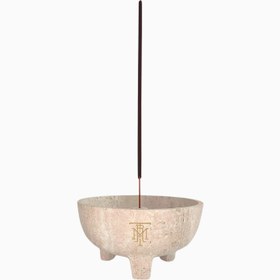 Resim Katori Traverten Tütsülük, Lüks El Yapımı Doğal Taş Aksesuar - Bej 