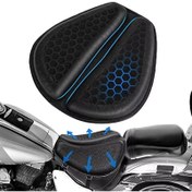 Resim 3D Motosiklet Koltuk Yastığı Arı Kovanı Yüksek Esneklik Anti-Kayma Sürtünme Şok Emme Kalınlaşmış Yastık Konforlu Dekompresyon Uzun Mesafe Sürüş Motosiklet Koltuk Yastığı Motosiklet Aksesuarları 