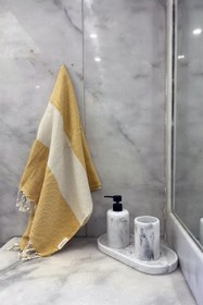 Resim Elmas Desenli Peştamal Hardal 