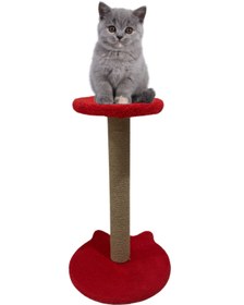Resim PETiTOYS Kulaklı Oturaklı 54 Cm Kedi Tırmalama Tahtası 