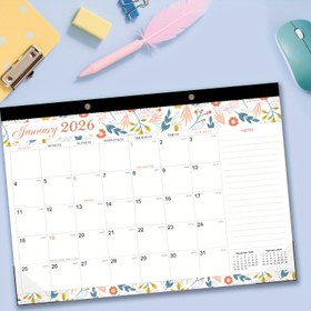 Resim 1 Takım Masa Takvimi 2026-2027: Ocak 2026'dan Haziran 2027'ye Kadar 18 Aylık Program ve Tatillerle Birlikte, 43.18cm X 30.48cm Kalın Kağıt & Ev ve Ofis Planlaması için Geniş Köşe Koruyucular 