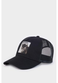 Resim DeFacto Erkek Etiket Baskılı Dokuma Beyzbol Basketbol Şapkası B7998AX25SMBK27 