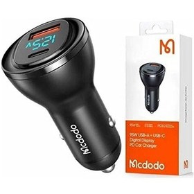 Resim Cc-5670 95w 1xtype-c 1xusb Girişli Dijital Göstergeli Araç Çakmak Şarji, Siyah 