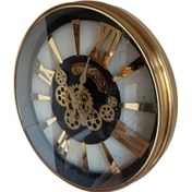 Resim Metal Gold Çarklı Otel Salon Ofis Duvar Saati 60 Cm F3 Altın 