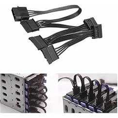 Resim Plus PX-4355 Molex To Sata Kablo, Psu Sata Çoklayıcı, 5 Port Sata Power Çoklayıcı, 60CM Uzunluk 