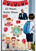 Resim MSticker 23 Nisan Sticker Seti,23 Nisan Kutlu Olsun Çocuk Bayramı Okul Sticker 89 Parça 