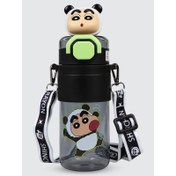 Resim Vagonlife Crayon Shinchan Tritan Pipetli Matara 650 ml Siyah 