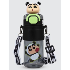 Resim Vagonlife Crayon Shinchan Tritan Pipetli Matara 650 ml Siyah 